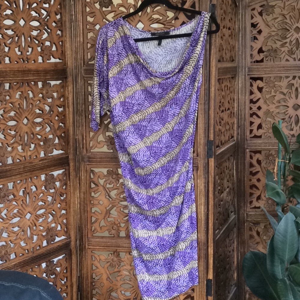 BCBG Max Azria Purple Striped dress size Small